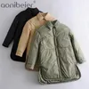 Frauen Parkas Dünne Oversize-Shirt Jacken Femme Langarm Armygreen Mantel Oberbekleidung Outfit Große Tasche Overshirt 210604