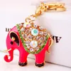 Bling Bling Crystal Keychains Animal Eléphant Pendentif Metal Keychain Elephant Touche Touche Métal Anneau Petit cadeau