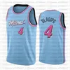 Män S-6XL Basketballtröja 4 Victor Oladipo 3 Wade 22 Jimmy Butler 13 Adebayo 14 Herro Blue City 20 21 Jersey