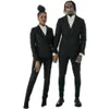 TRAJE DE NOVIO PARA BODA 2022 Black Groom Tuxedos Men Suit One Button Morning Garnitury 2 Sztuk (Kurtka + Spodnie) Czarni mężczyźni