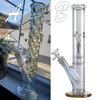 Hohe dicke Bong Shisha Gerade Rohrglaswasserleitungen Shisha Öl Rigs Triple Perc Heady Bongs Rohrbubbler leuchten nachts