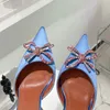 Begum ayakkabıları kristal kaplı sier ayna yüz pompalar Slingbacks Makara Topuklu Sandalet Kadınlar için Sandalet
