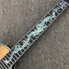 2021 ok E-Gitarre, Griffbrett aus Palisander mit Dragon-Abalone-Intarsien, E-Gitarre aus verrottendem Holz mit Dragon-Abalone-Intarsien