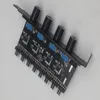 PC 8チャンネルファンハブ4つまみ冷却速度コントローラCPUケースHDD VGA PWM PCIブラケット電源12V制御電気ファン
