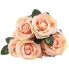 Blumenstrauß 10 kopf künstliche seide tuch rose hochzeit braut blume home party dekor leichte pfirsich dekorative blumen kränzen