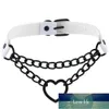 Kmvexo gotisk harajaku svart hjärta kedja läder choker krage punk halsband för kvinnor flickor spänne chocker smycken