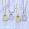 Lock Hanger Ketting Zilver Kleur 5MM Tennis Chain Touw Iced Out Bling Kubieke Zirkoon Mannen Vrouwen Hip Hop sieraden Kettingen