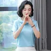 Korean Silk Women Blouses Shirt Satin Tops Woman Solid Ladies Top Plus Size Blusas Mujer De Moda 210531