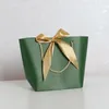 Papperspåsar Party Wedding Gift Wrapping med handtag Shopping Storage Förpackning Kosmetiska Smycken Tote Sack Ribbon Bow