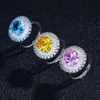 Ketting oorbellen Set 3 kleuren Hangers/kettingen/oorbellen/ringen Stud Ovale vorm Blauwe steentjes voor vrouwelijke juwelen