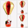 Christmas Hanging Ornament Hot Air Balloon with Santa Ceiling Pendant Indoor Outdoor Festive Holiday Decor 1XBJK2108