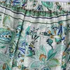 Kadınlar Vintage Kontrast Renk Paisley Baskı Harem Pantolon Retro Çiçek Kadın Chic Cepler Yaz Tam Boy Pantolon 210520