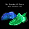 UnClejerry Fiber Optic USB Recharge Glow Buty Chłopcy Dziewczyny Buty Lekkie Running Sneakers Led Light Summet Buty 211022