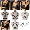 Riemen punk faux lederen vijfhoekige lichaam harnas lingerie bondage borst kooi strappy bretels schoonheid goth sexy beha tops accessoires