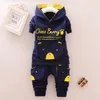 Baby Clothing Sets Kids Clothes Spring Long Sleeve Sports Suits Bow Tie T-shirts + Pants Boys 210429