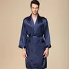 Herren-Nachtwäsche, 7XL, Kimono-Robe, Bademantel, seidiger Rayon-Schlafmantel, gemütlicher Morgenmantel, männlich, solide, langärmelig, weich, lässig, für Zuhause, Herren