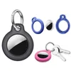 Keychain Anti-Lost Silikon Case Cover Anti-Scratch Tracking Locator Protector Ersättning för iOS Airtag Hooks Rails DHL