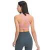 L-107 stroje jogi sportowe biustonosz wysokiej szyi trójkąt Hollow Beautiful Back Zebrane wstrząsy Topy Sexy Bielizna Fitness Dancing Tank Top White Bra