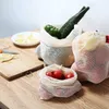 Reusable Mesh Produce Bags Organic Cotton Market Vegetable Fruit Shopping Bag Home Kitchen Grocery Storage Bag Drawstring KK6617