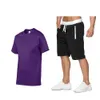 Męskie dresy letnie ubrania odzież sportowa Dwuczęściowy zestaw t shirt spodenki marki ubrania odzież męski dymu sportów sportowych Y950 Y0831