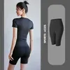 Fitness Leggings Yoga Kort byxor för kvinnor Skinny Shaping Outfit Girls Hip Buttocks High Waist European Running Sports Tights Summer