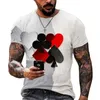 Fashion Poker Ace of Spades Playing Cards 3D Men's T-Shirt Summer Polyester Oversized T Shirt Streetwear Trendy Men Clothing Top