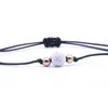 10mm Färgglada Svart Vit Lava Stenpärlor Lover Par Armband Justerbar Rope Wristband Essential Oil Diffuser Smycken Gift