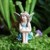 庭のミニチュア置物のための6つの妖精のフェアリカムセット樹脂フィギュア装飾品像の装飾210728