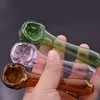 2 шт. Череп Табак Руководства Стекловые Трубы Pyrex Ложка Bongs Нефтяные Горелки Ног Рочко Курительная труба Толстые 8 Цветов Выбор