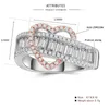 Bröllopsringar Luxury Rose Gold Color Heart Eternity Ring Zircon Stone Engagement Promise for Women Fashion Jewelry8684930
