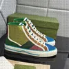 Scarpe eleganti da uomo di alta qualità Tennis Suola in gomma Striscia verde rossa Tela colorata Marca Tempo libero Casual Sneaker bianca Donna Scatola originale 35-46