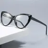 Sexy Fashion Reading Computer Women Cat Eye Transparent Blue Light Blocking Glasses Magnifier Vision Plus 0 to +600 Ocul