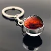 Porte-clés système solaire nébuleuse boule de verre Double face, pendentif lune terre, bijoux G1019