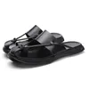 Tofflor Leosoxs sandaler män läder casual skor slipper andningsbar sommar strand manliga lägenheter romerska flip flops skor
