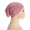 Bonnet/crâne casquettes femmes sous écharpe chapeau casquette Bonnet Hijab islamique musulman Stretch couleur unie tête couverture complète Delm22