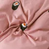 Set di biancheria da letto E-star China Store Rotolo di riso Stampa rosa Quattro di letto in cotone lavorato a maglia