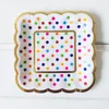 Party Supplies 8 Piece Tableware Set Bronzing Color Dots Disposable Paper Plate Wedding Birthday Decoration RRD6761