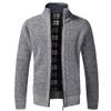 Men's Sweaters Slim Fit Stand Collar Zipper Jacket Autumn Winter Warm Knitted Cardigan Coats Male Clothing Casual Knitwear 211217