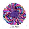 Extra Large Satin Silky Sleep Cap Elastic Band For Women Comfort Round Head Wrap Nightcap Wide Edge Colorful Night Hat New