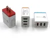 USB-Wandladegerät mit 3 Anschlüssen, US-EU-Stecker, LED-Adapter, Ladegerät, praktischer Reise-Netzteil mit drei USB-Anschlüssen für Mobiltelefone