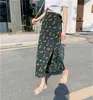 FANIECES femmes été Boho imprimé fleuri en mousseline de soie longue Maxi jupe robe d'été bohème Vintage Sexy plage jupes streetwear 210520