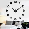 大型ホーム壁時計3D DIY時計アクリルミラーステッカーホームデコレーションリビングルームクォーツ針自己接着剤吊り時計211110