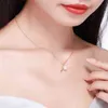 LEKANI Lady's 925 Silver Necklaces Great Pearl Microphone Austria Crystal Setting Slide Pendant Ladies Friendship Gift Jewelry