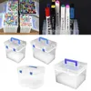 Transparent Marker Pens Storage Box Container Art Craft Tray Office Desk Organizor Home School Students Study Supply Y0817