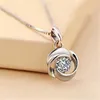 Crystal Womens Necklaces Pendant women's love gold silver plated