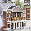 The City Concert Hall z LED Część Model Building Block Mold King 16032 Widok ulicy Budynki Zgromadzenie Zabawki Ceglane Kid Christmas Gift