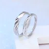 Crystal Openable Adjustable Band Rings Engagement Wedding Silver Diamond Couple Ring for Women Men Fashion Jewelry will and sandy