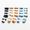 New Tie-dye Striped Streetwear Men and Women Socks Cotton Harajuku Fashion Vortex Funny Hip Hop Basketball Sport Soft Crew Socks