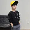 Erkek T-Shirt Çocuklar Uzun Kollu Tees Giysi Tops Katı Pamuk İlkbahar Sonbahar Çocuk Okul T Gömlek 220216