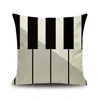 The Piano Notes Theme Tickow Coque 17 Styles Taie d'oreiller imprimé numérique Musique Note Jazzy Décoration Coussins de coussin Liène